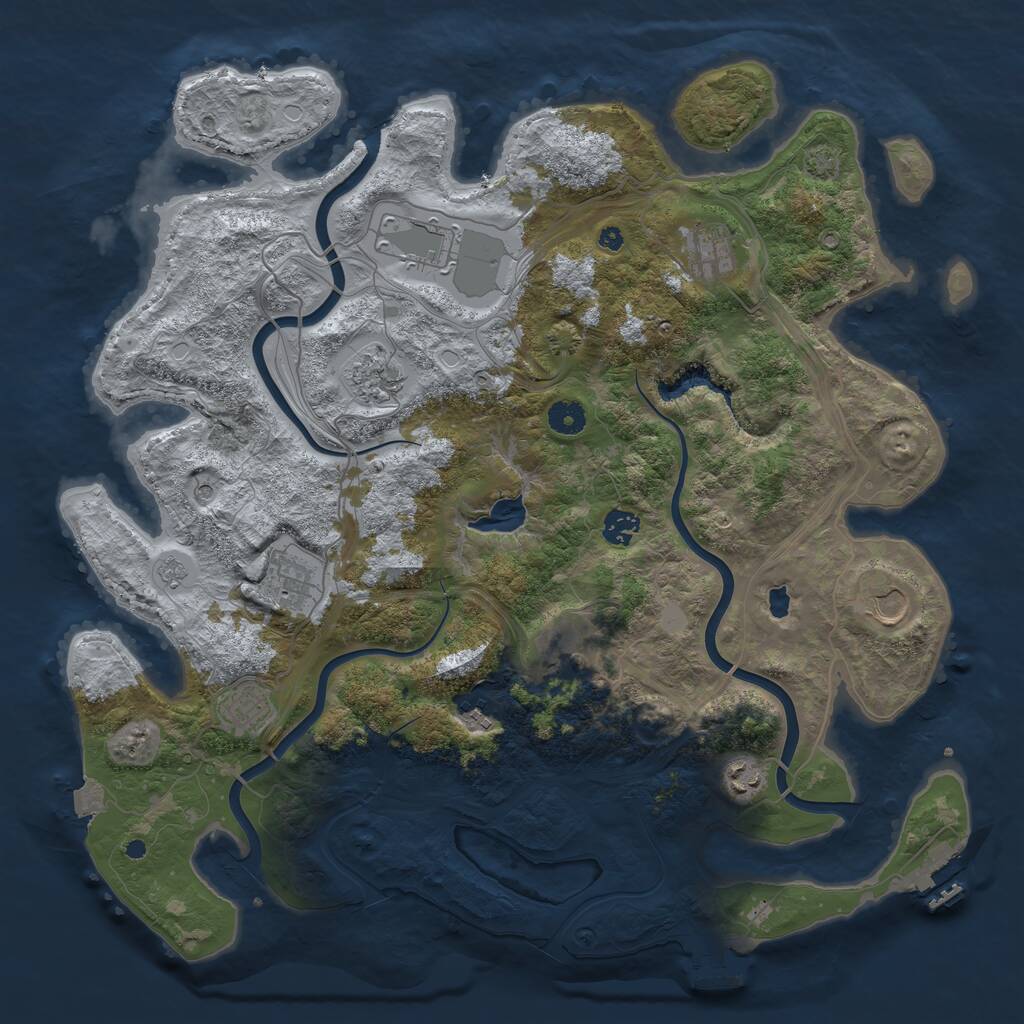 Rust Map: Procedural Map, Size: 4250, Seed: 202700994, 16 Monuments