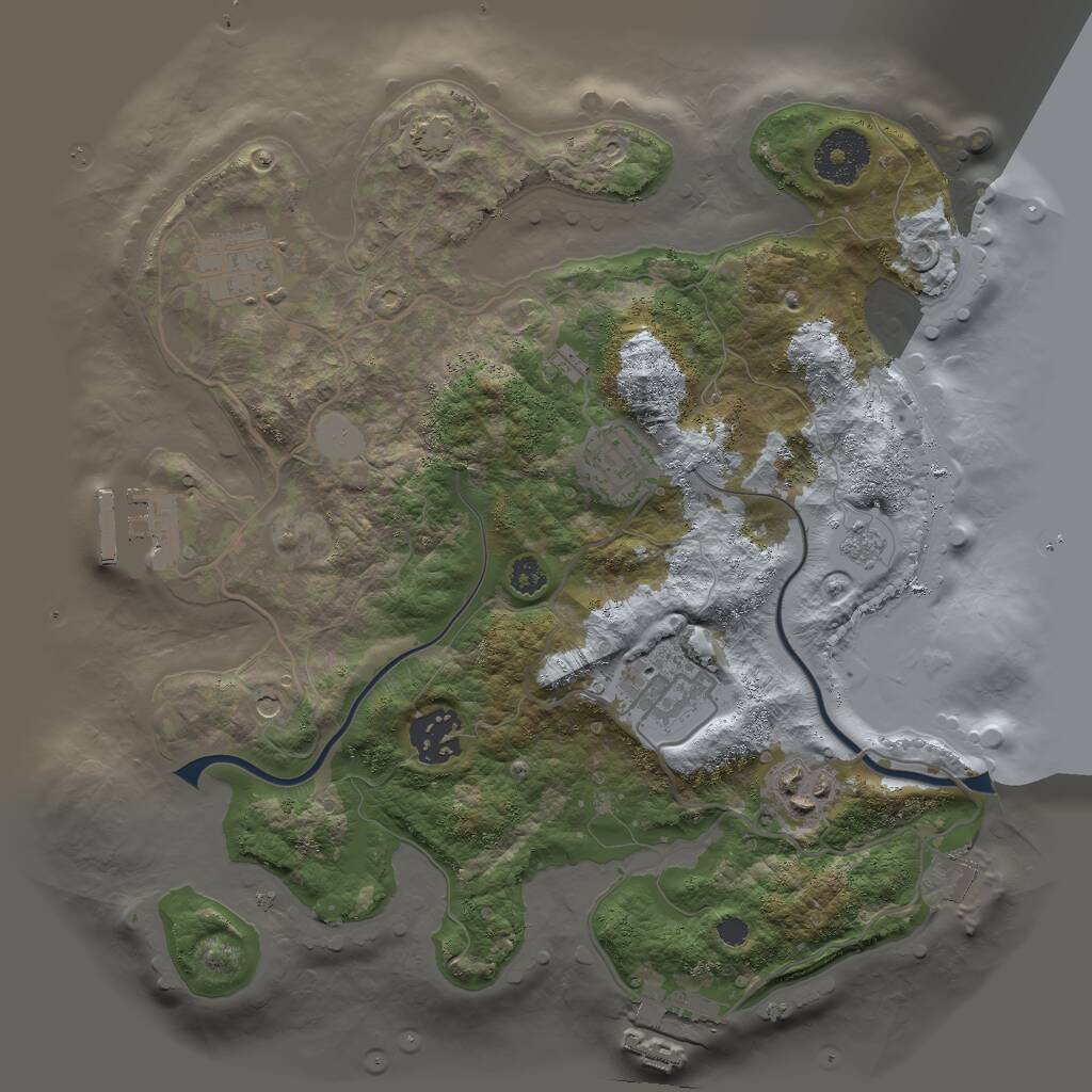 Rust Map: Procedural Map, Size: 3000, Seed: 17536, 11 Monuments