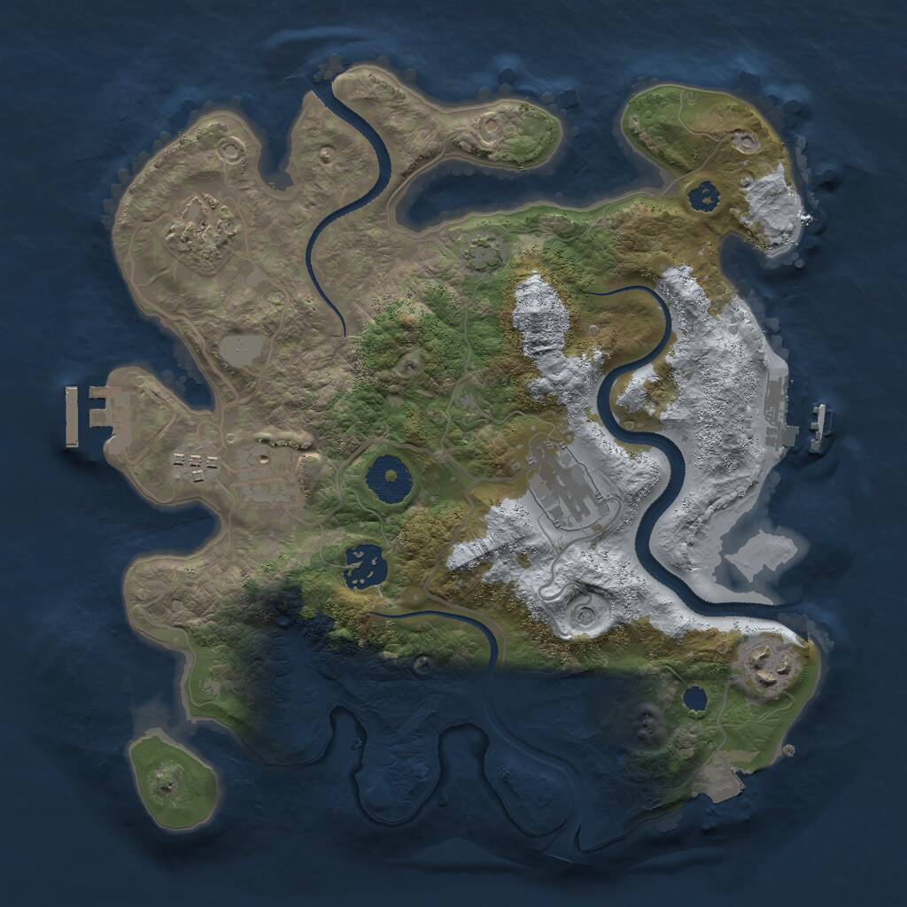 Rust Map: Procedural Map, Size: 3000, Seed: 17536, 11 Monuments