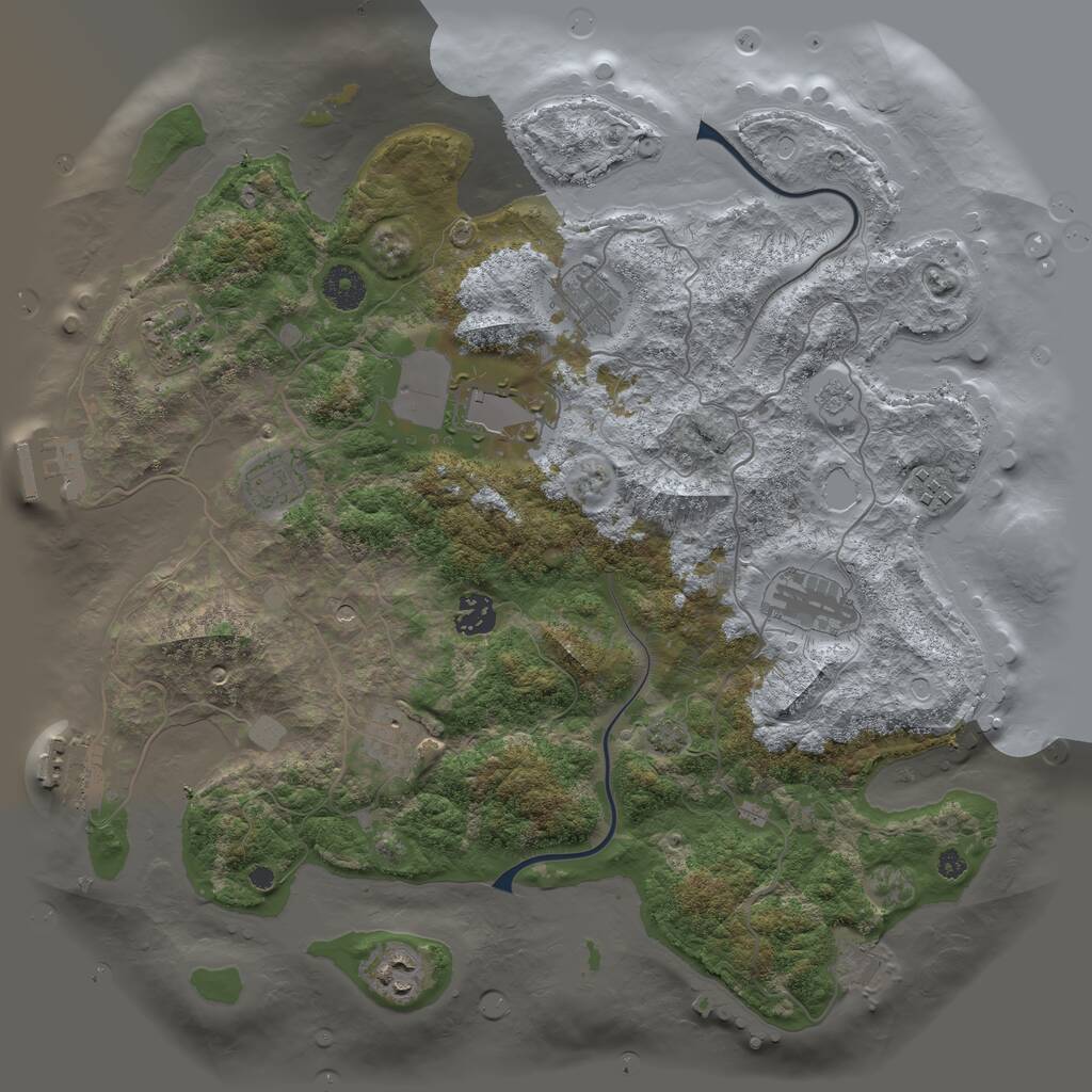 Rust Map: Procedural Map, Size: 3800, Seed: 313942840, 15 Monuments