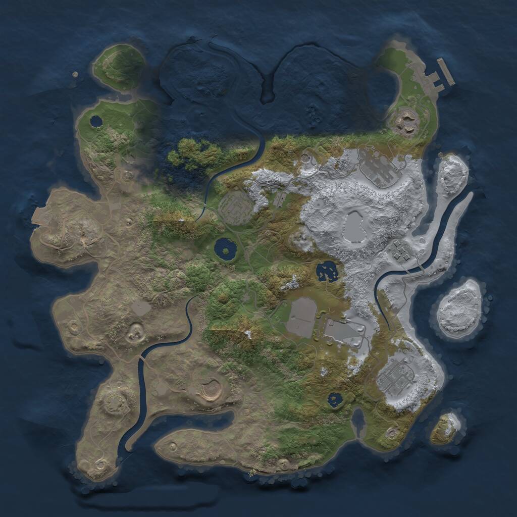 Rust Map: Procedural Map, Size: 3500, Seed: 789582175, 15 Monuments