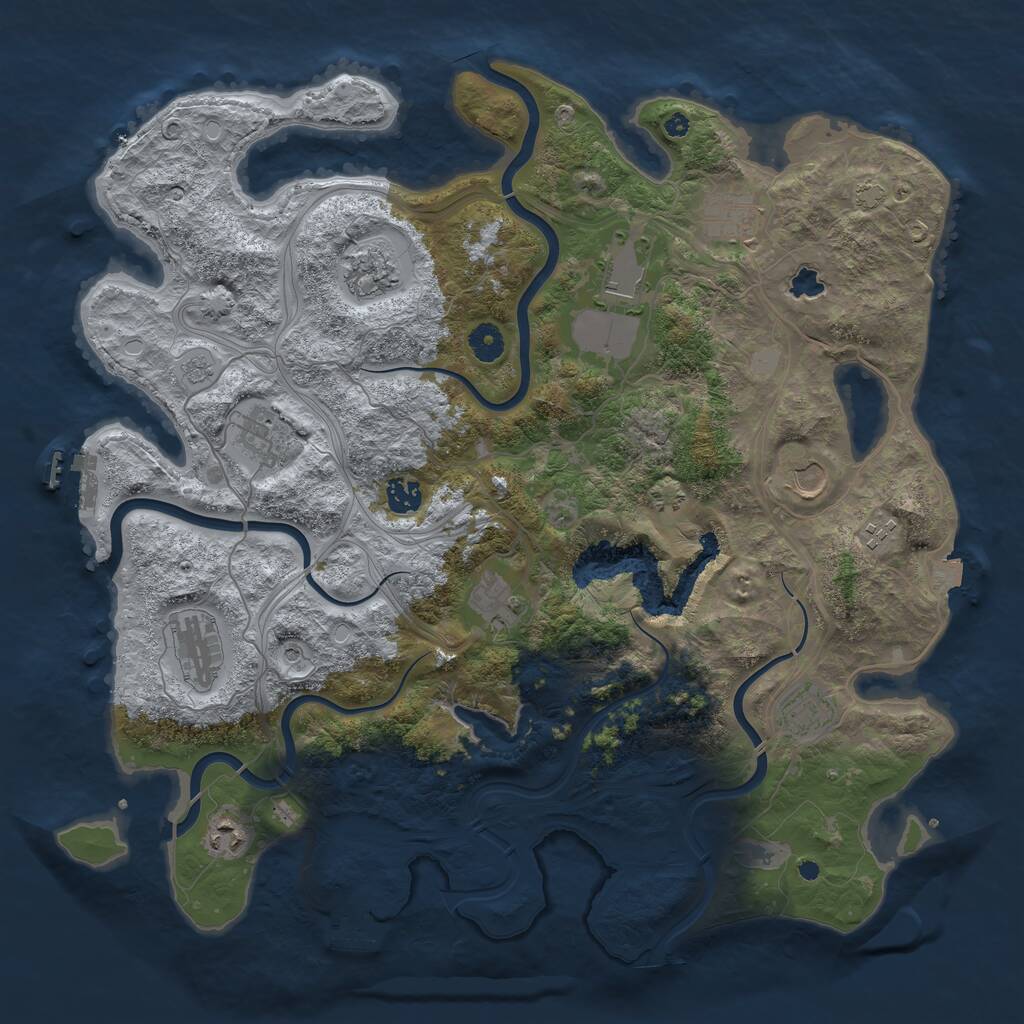 Rust Map: Procedural Map, Size: 4250, Seed: 764476671, 17 Monuments