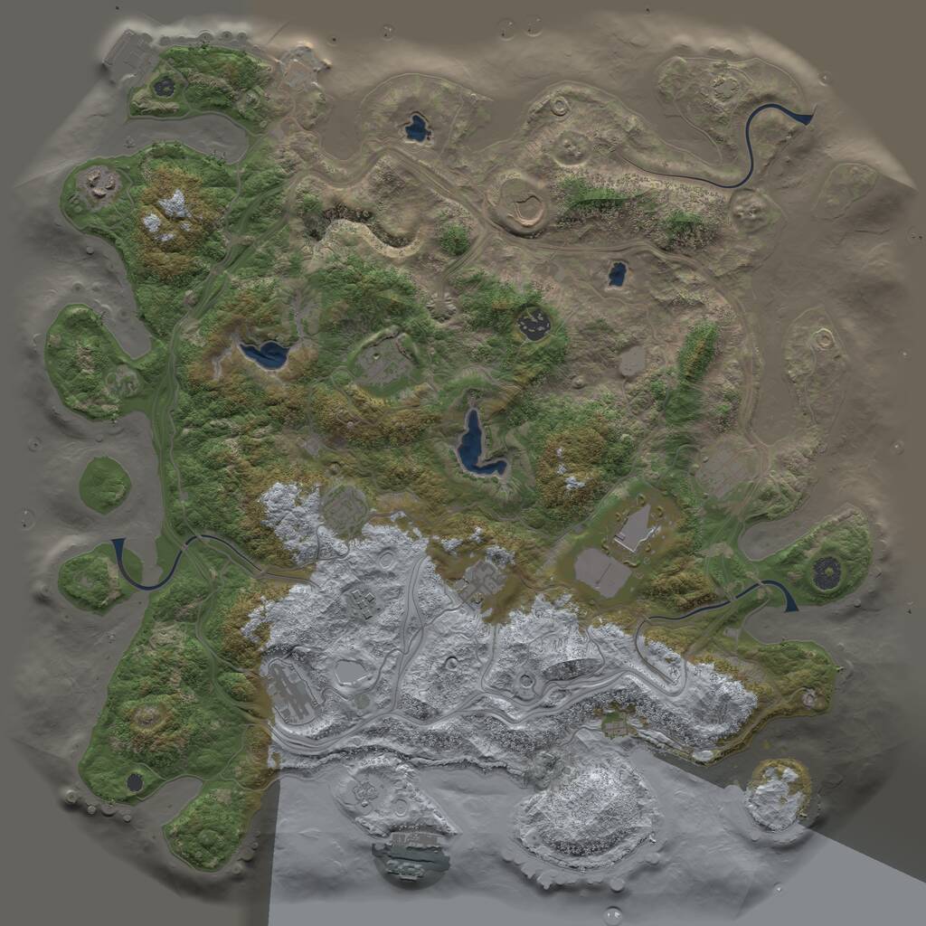 Rust Map: Procedural Map, Size: 4500, Seed: 24103, 16 Monuments