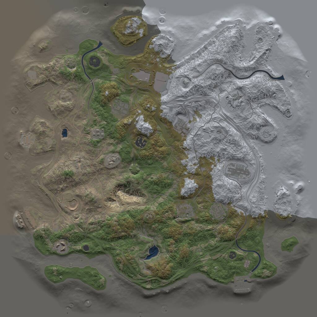 Rust Map: Procedural Map, Size: 4250, Seed: 34273270, 17 Monuments