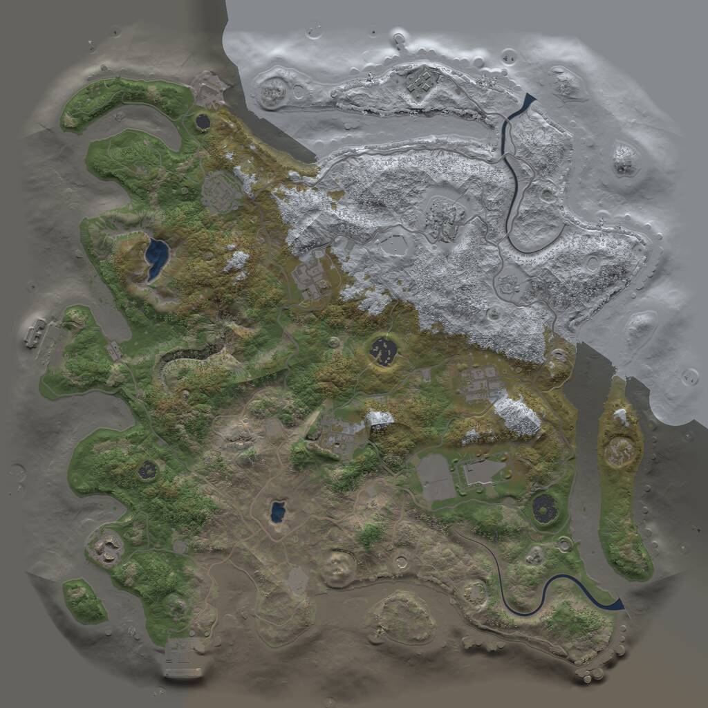 Rust Map: Procedural Map, Size: 4000, Seed: 437397632, 15 Monuments