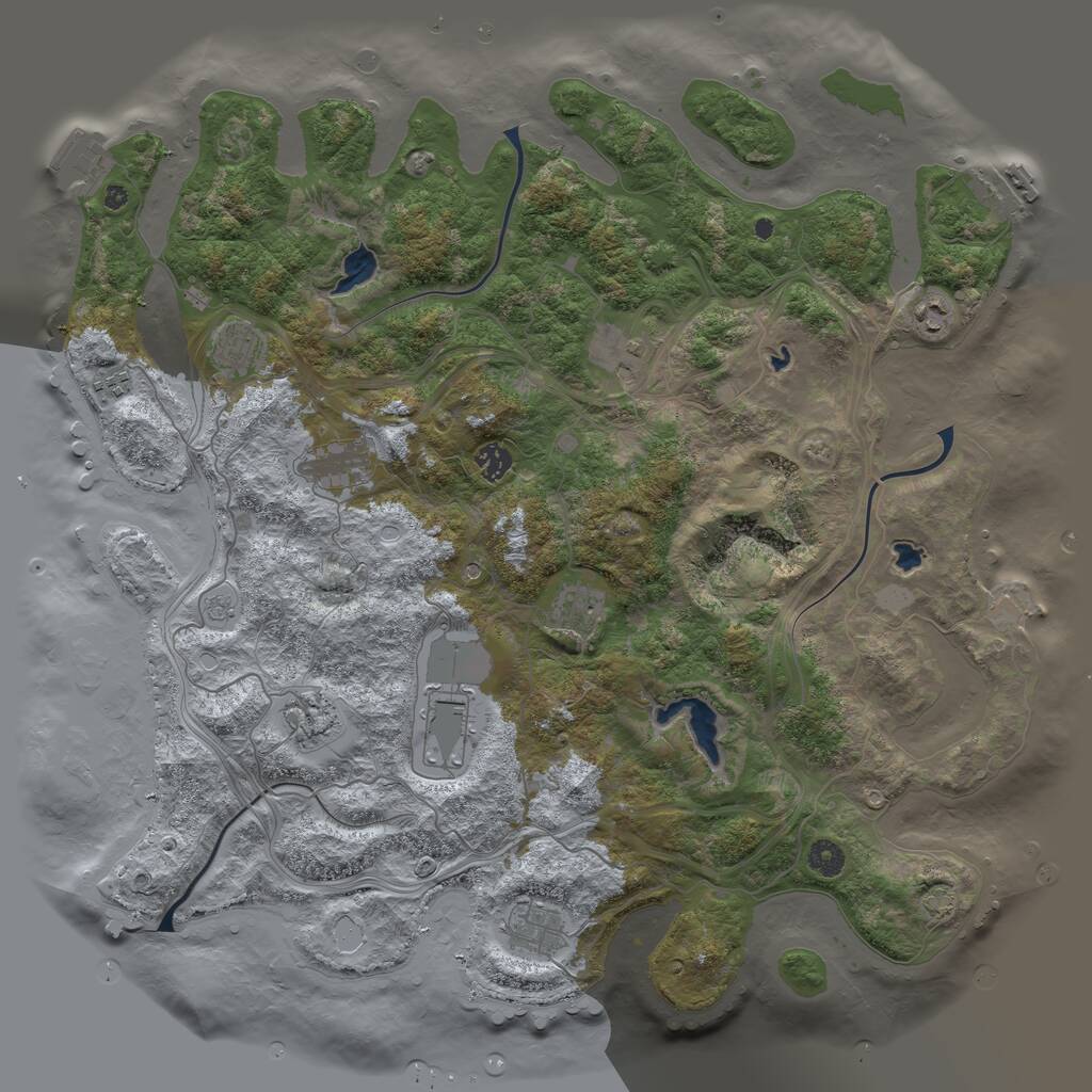 Rust Map: Procedural Map, Size: 4500, Seed: 1906678182, 16 Monuments