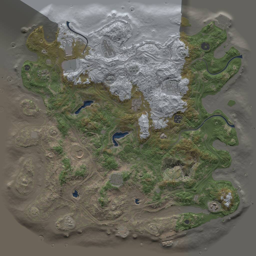 Rust Map: Procedural Map, Size: 4500, Seed: 980626937, 16 Monuments