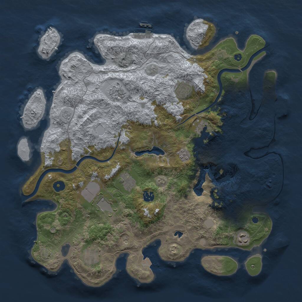 Rust Map: Procedural Map, Size: 4000, Seed: 992185000, 15 Monuments