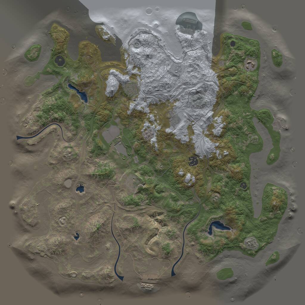 Rust Map: Procedural Map, Size: 4500, Seed: 742972566, 13 Monuments