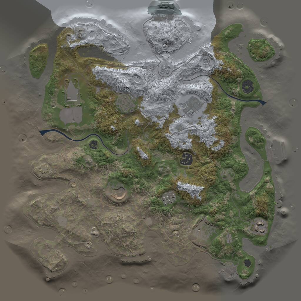 Rust Map: Procedural Map, Size: 3500, Seed: 851616552, 14 Monuments