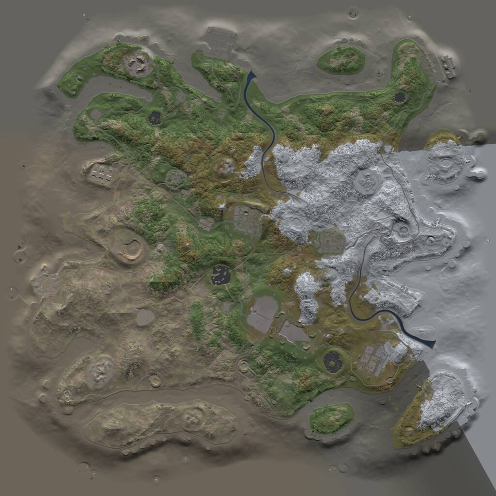 Rust Map: Procedural Map, Size: 3700, Seed: 998119, 14 Monuments