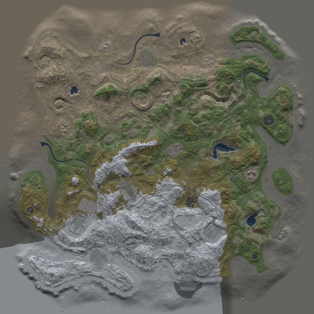 Rust Map: Procedural Map, Size: 4500, Seed: 4856, 17 Monuments