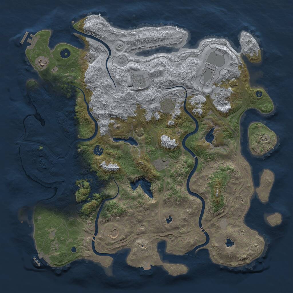 Rust Map: Procedural Map, Size: 4500, Seed: 321441, 15 Monuments