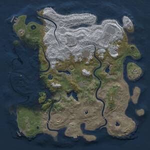 Thumbnail Rust Map: Procedural Map, Size: 4500, Seed: 321441, 15 Monuments