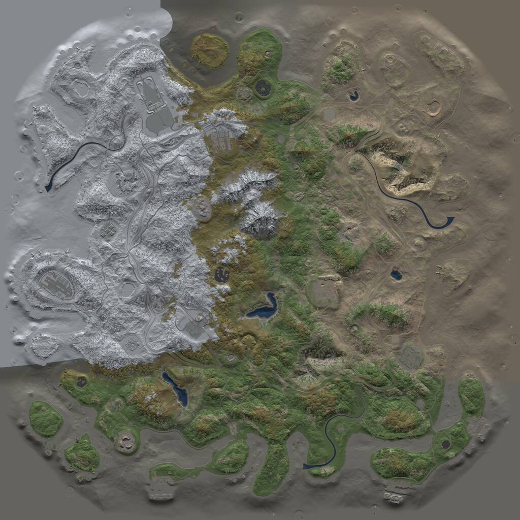 Rust Map: Procedural Map, Size: 5000, Seed: 643853397, 17 Monuments