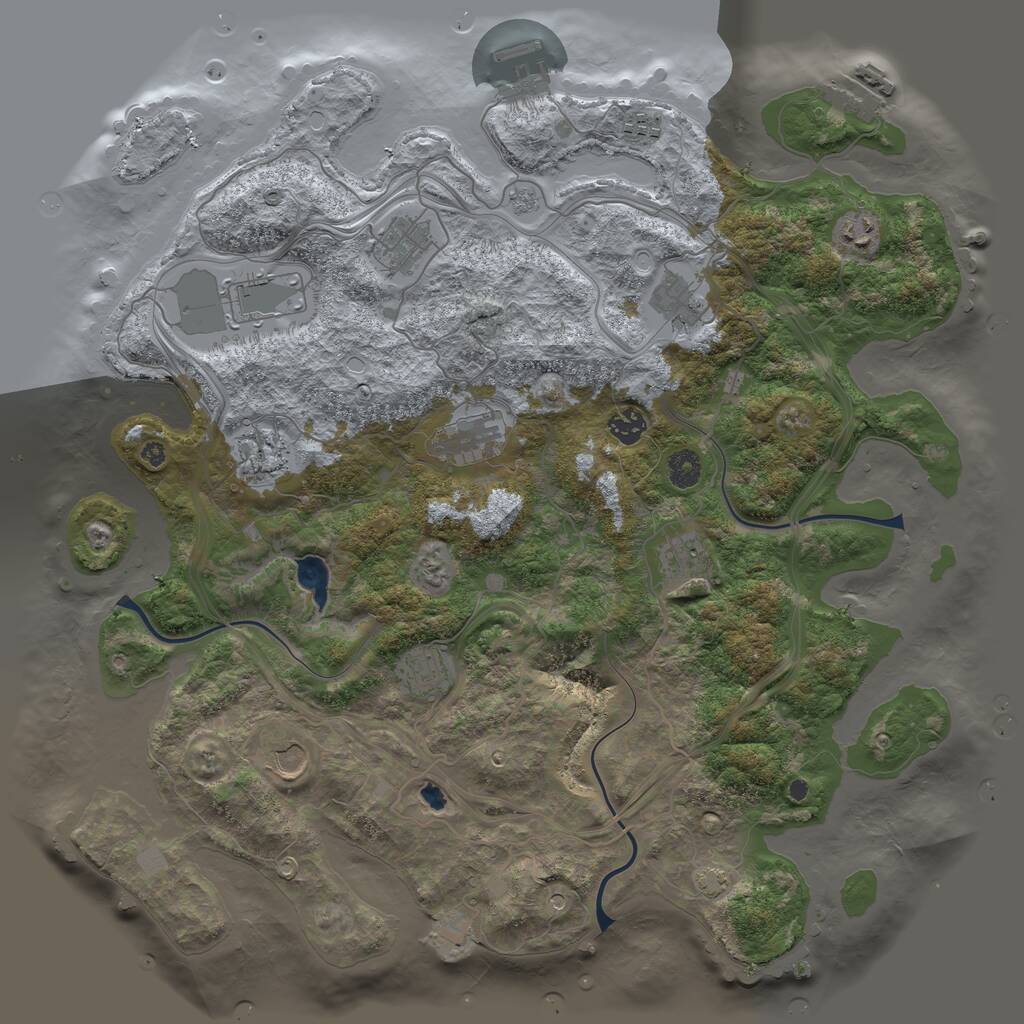 Rust Map: Procedural Map, Size: 4250, Seed: 1472838832, 17 Monuments