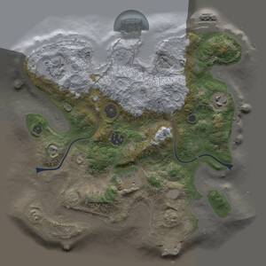 Thumbnail Rust Map: Procedural Map, Size: 3000, Seed: 649789920, 10 Monuments