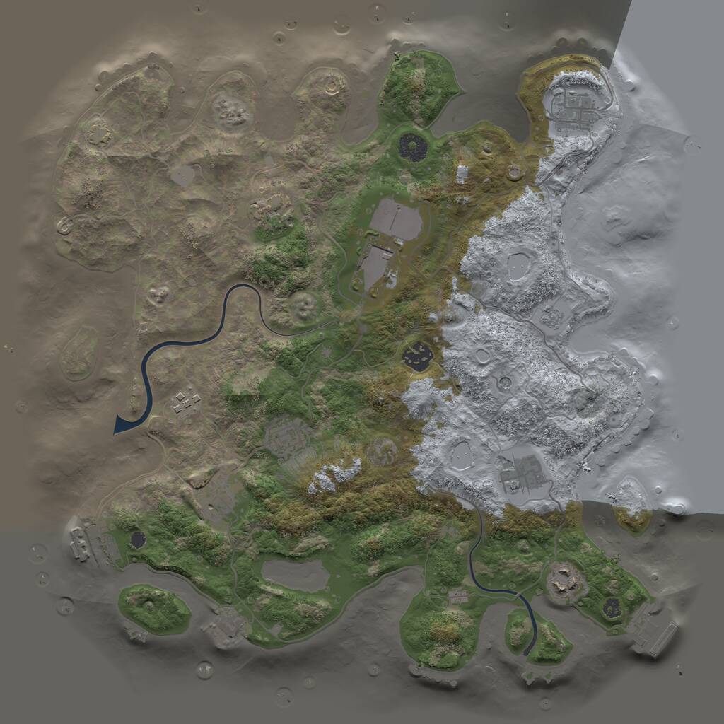 Rust Map: Procedural Map, Size: 3800, Seed: 68080843, 15 Monuments