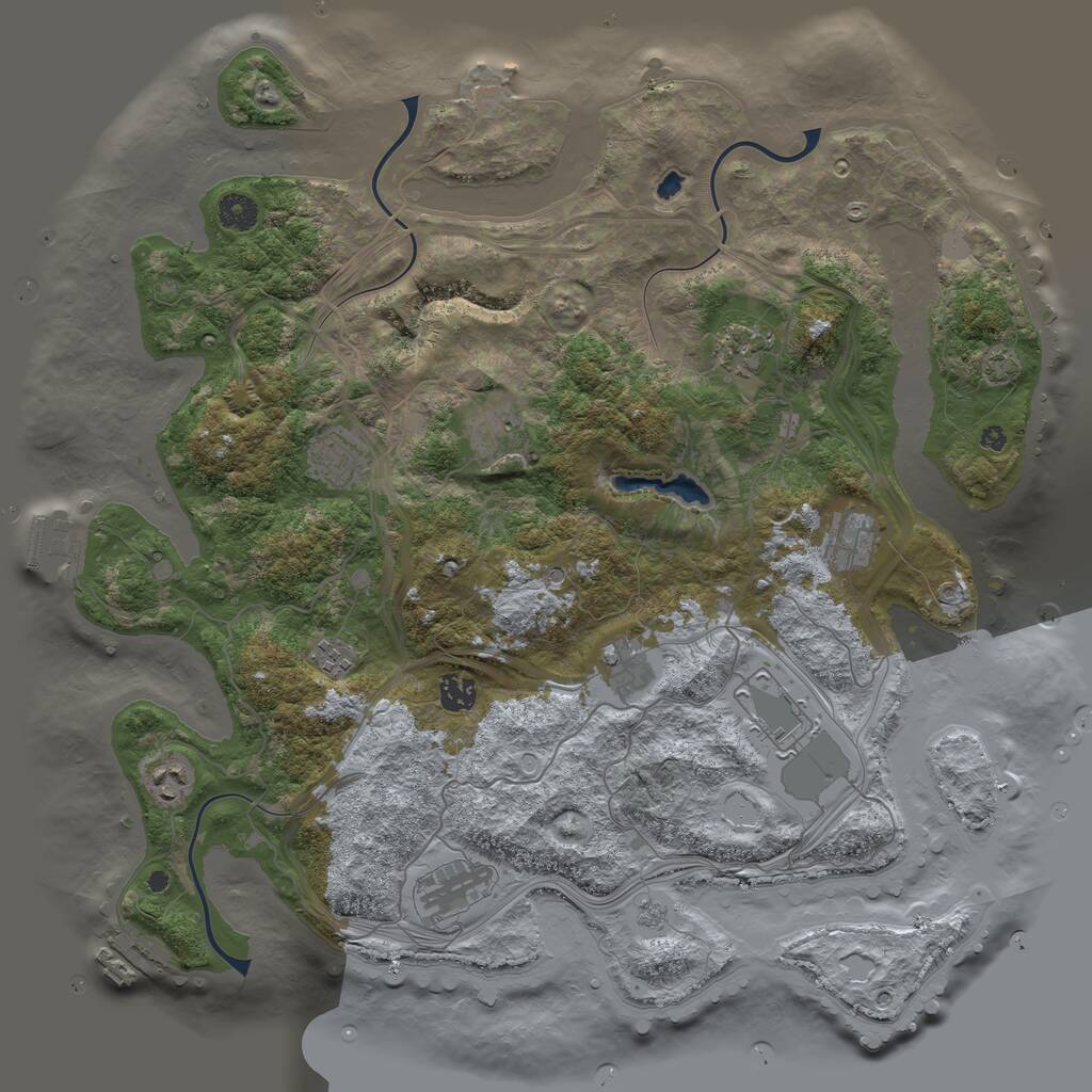 Rust Map: Procedural Map, Size: 4250, Seed: 1336440344, 16 Monuments