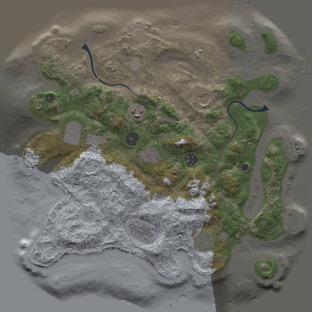 Rust Map: Procedural Map, Size: 3500, Seed: 371920159, 13 Monuments