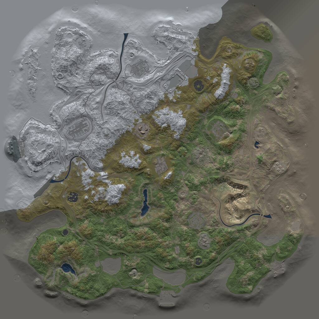 Rust Map: Procedural Map, Size: 4500, Seed: 607859145, 15 Monuments