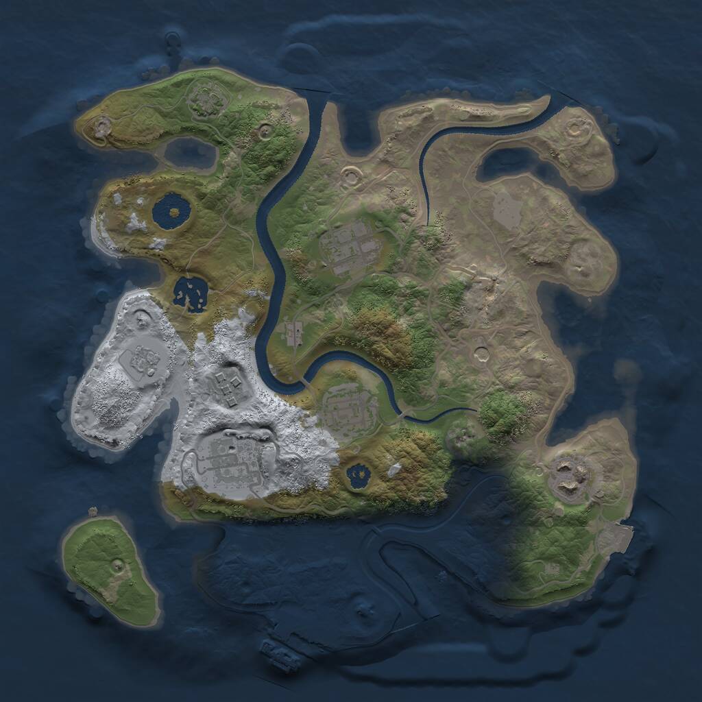 Rust Map: Procedural Map, Size: 2900, Seed: 64829173, 11 Monuments