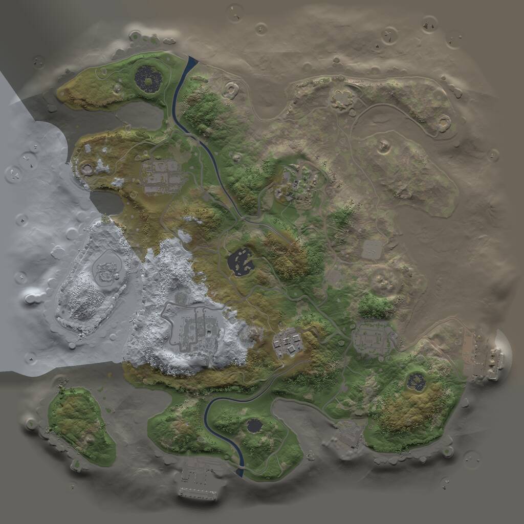 Rust Map: Procedural Map, Size: 2900, Seed: 64829173, 11 Monuments