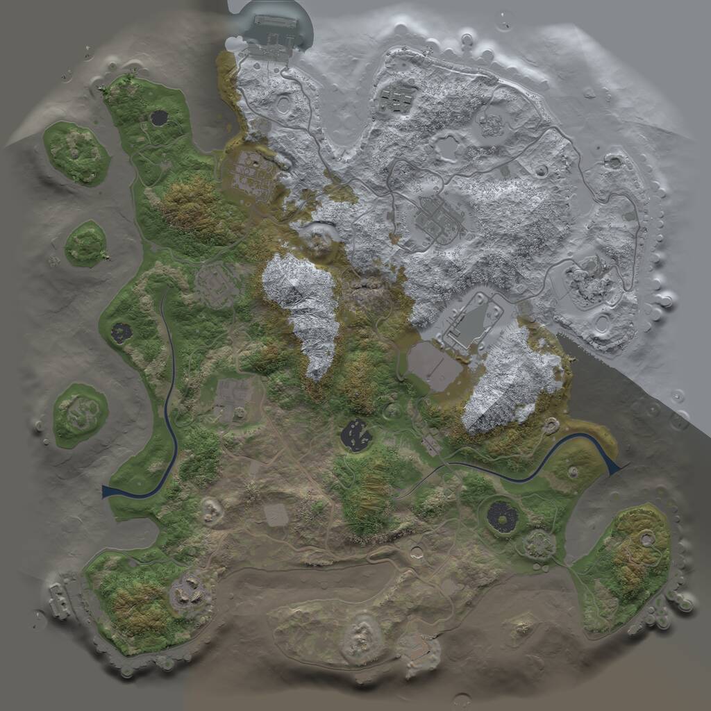 Rust Map: Procedural Map, Size: 3500, Seed: 733407008, 15 Monuments