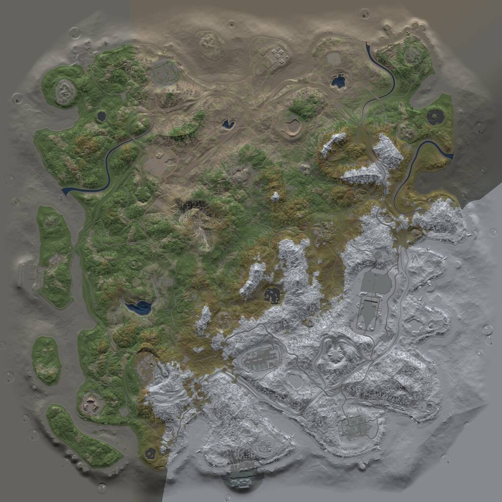 Rust Map: Procedural Map, Size: 4500, Seed: 1498152153, 17 Monuments