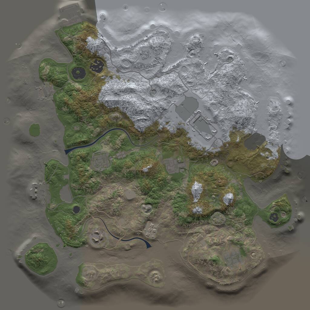 Rust Map: Procedural Map, Size: 3500, Seed: 564596516, 13 Monuments