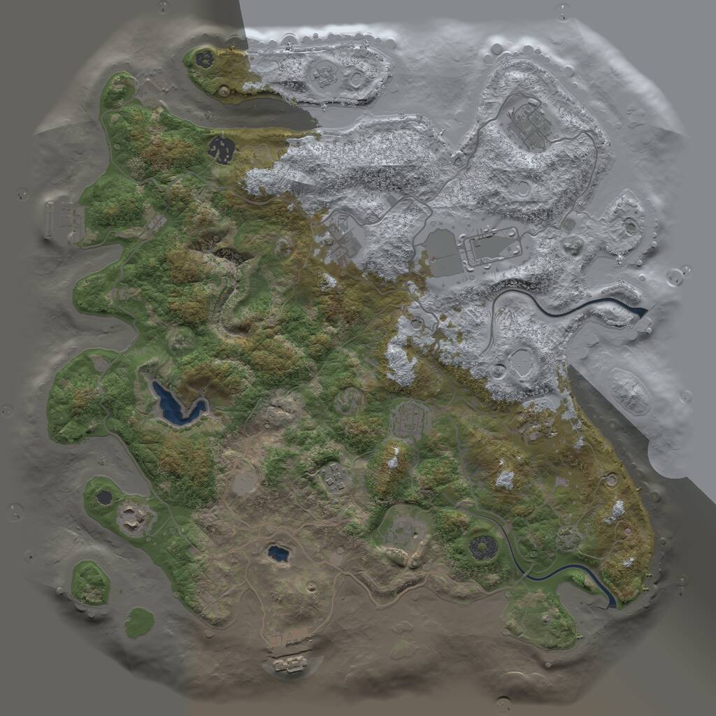 Rust Map: Procedural Map, Size: 4000, Seed: 694207, 15 Monuments
