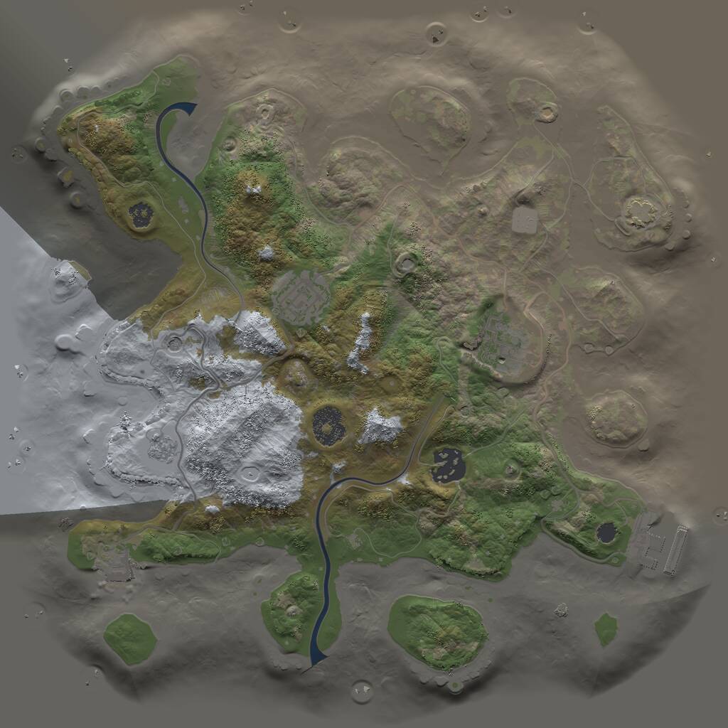 Rust Map: Procedural Map, Size: 3000, Seed: 65719, 8 Monuments