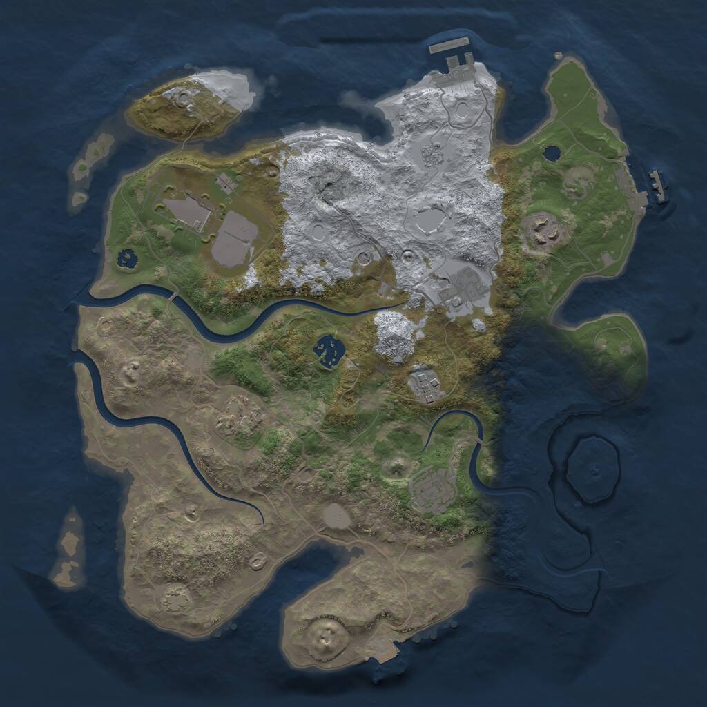 Rust Map: Procedural Map, Size: 3500, Seed: 817468336, 13 Monuments