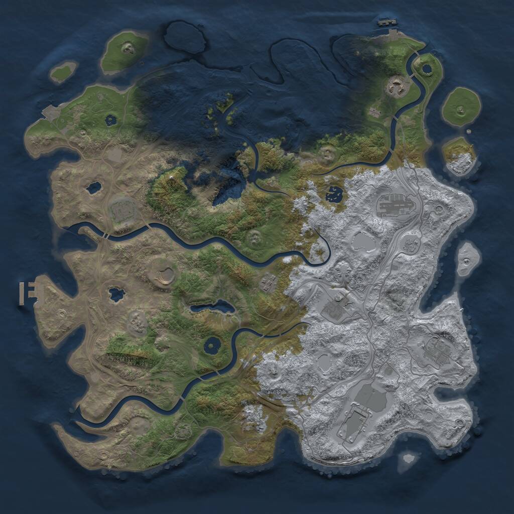 Rust Map: Procedural Map, Size: 4500, Seed: 1337420, 16 Monuments