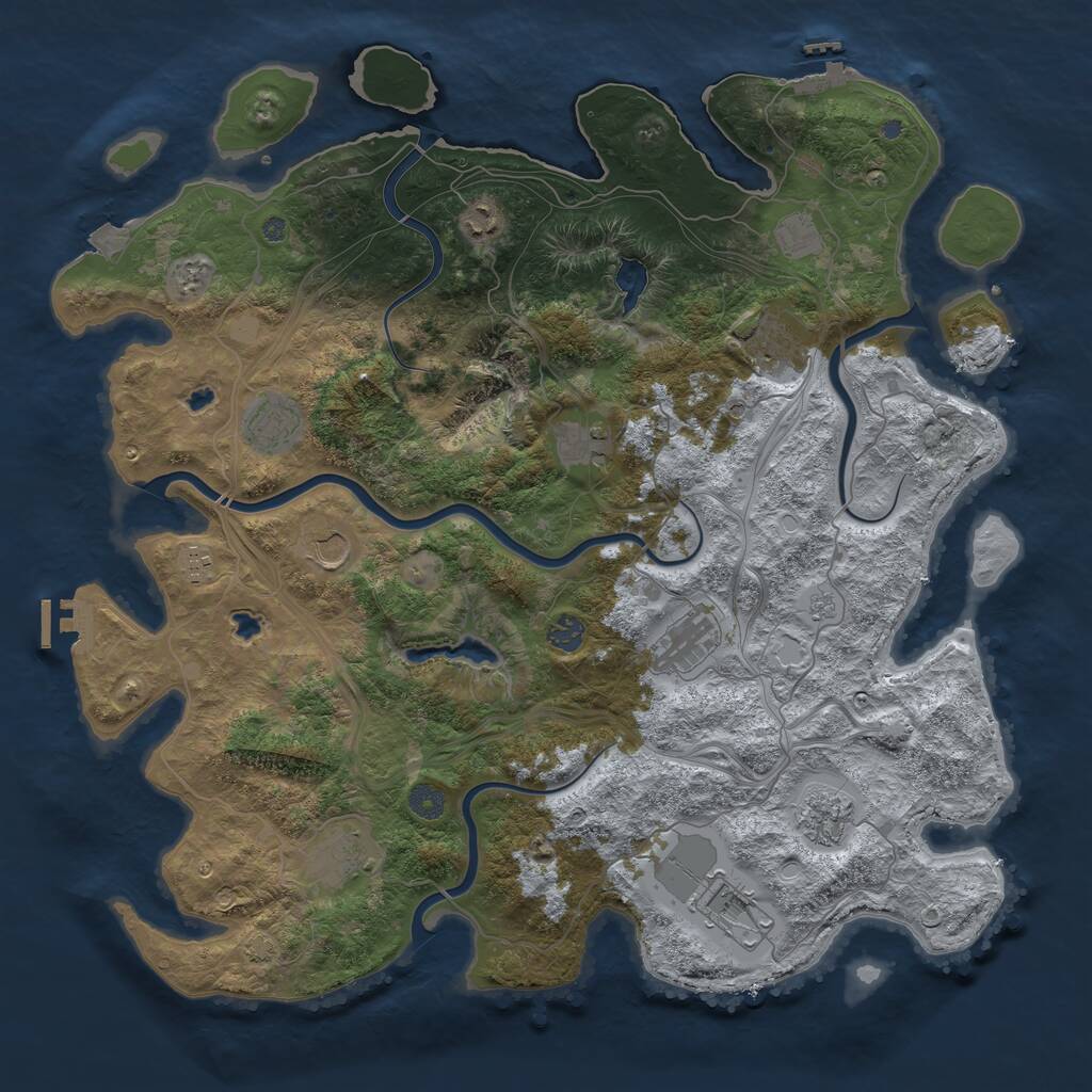 Rust Map: Procedural Map, Size: 4500, Seed: 1337420, 19 Monuments