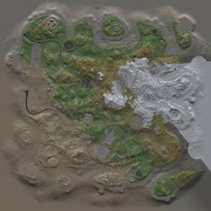 Thumbnail Rust Map: Procedural Map, Size: 3500, Seed: 1704726856, 12 Monuments