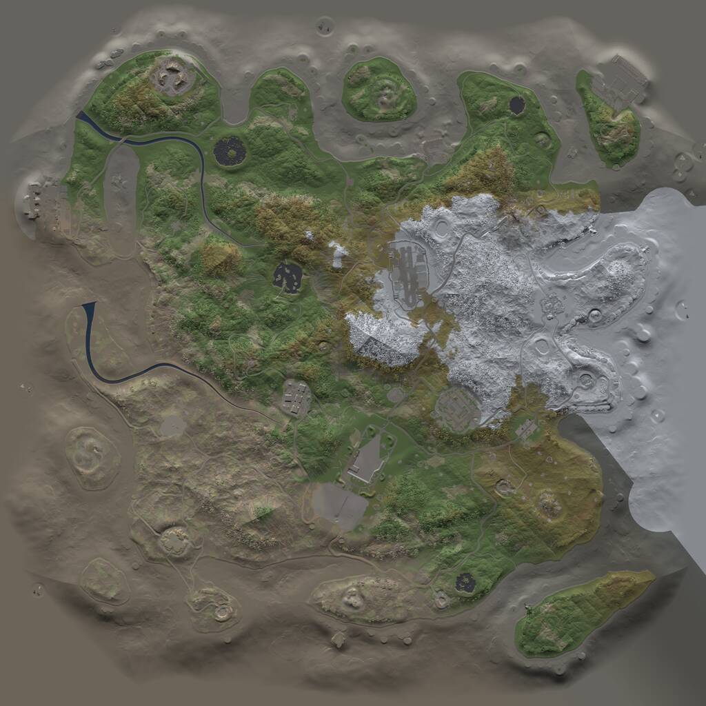 Rust Map: Procedural Map, Size: 3500, Seed: 1704726856, 12 Monuments