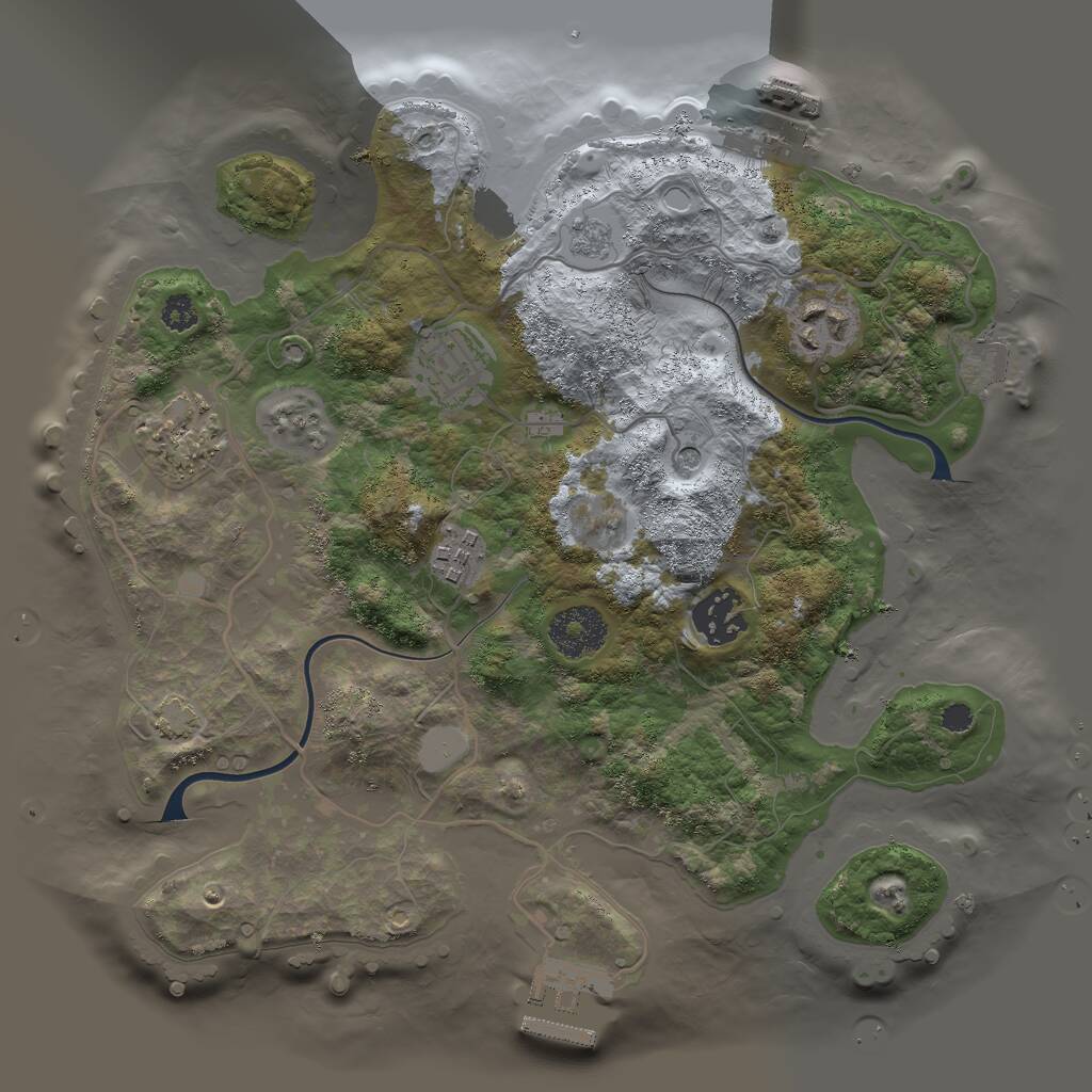 Rust Map: Procedural Map, Size: 3000, Seed: 378229416, 11 Monuments