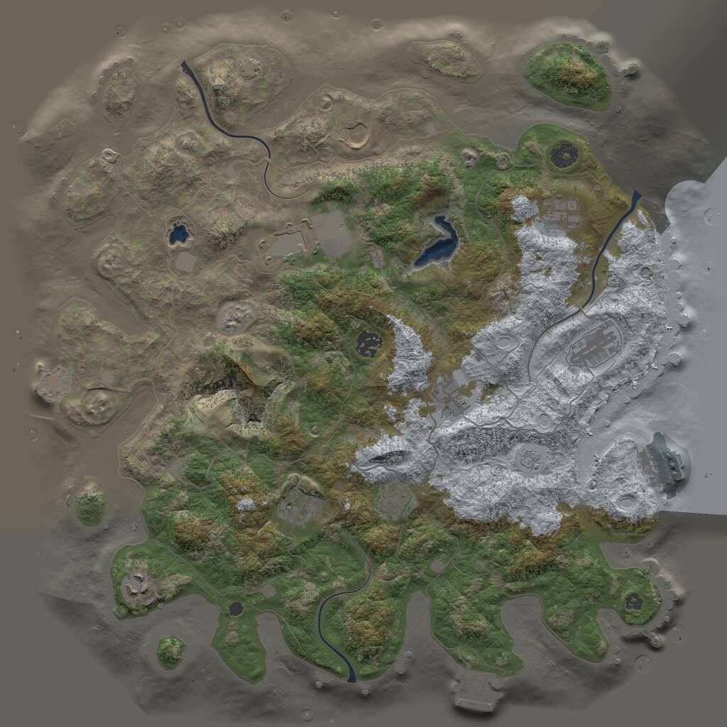 Rust Map: Procedural Map, Size: 4200, Seed: 41448473, 14 Monuments