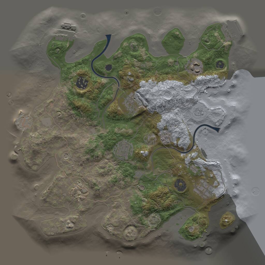 Rust Map: Procedural Map, Size: 3250, Seed: 853645228, 13 Monuments