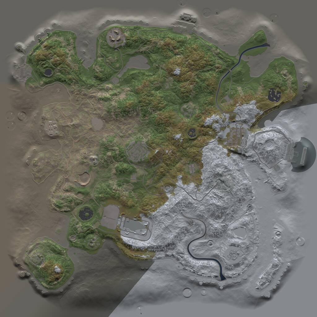 Rust Map: Procedural Map, Size: 3500, Seed: 16616904, 13 Monuments