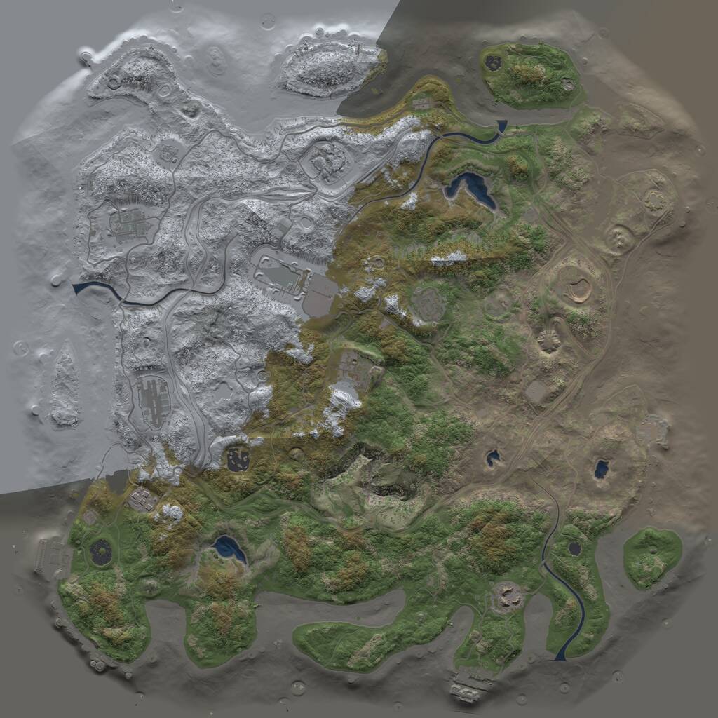 Rust Map: Procedural Map, Size: 4500, Seed: 759802611, 16 Monuments