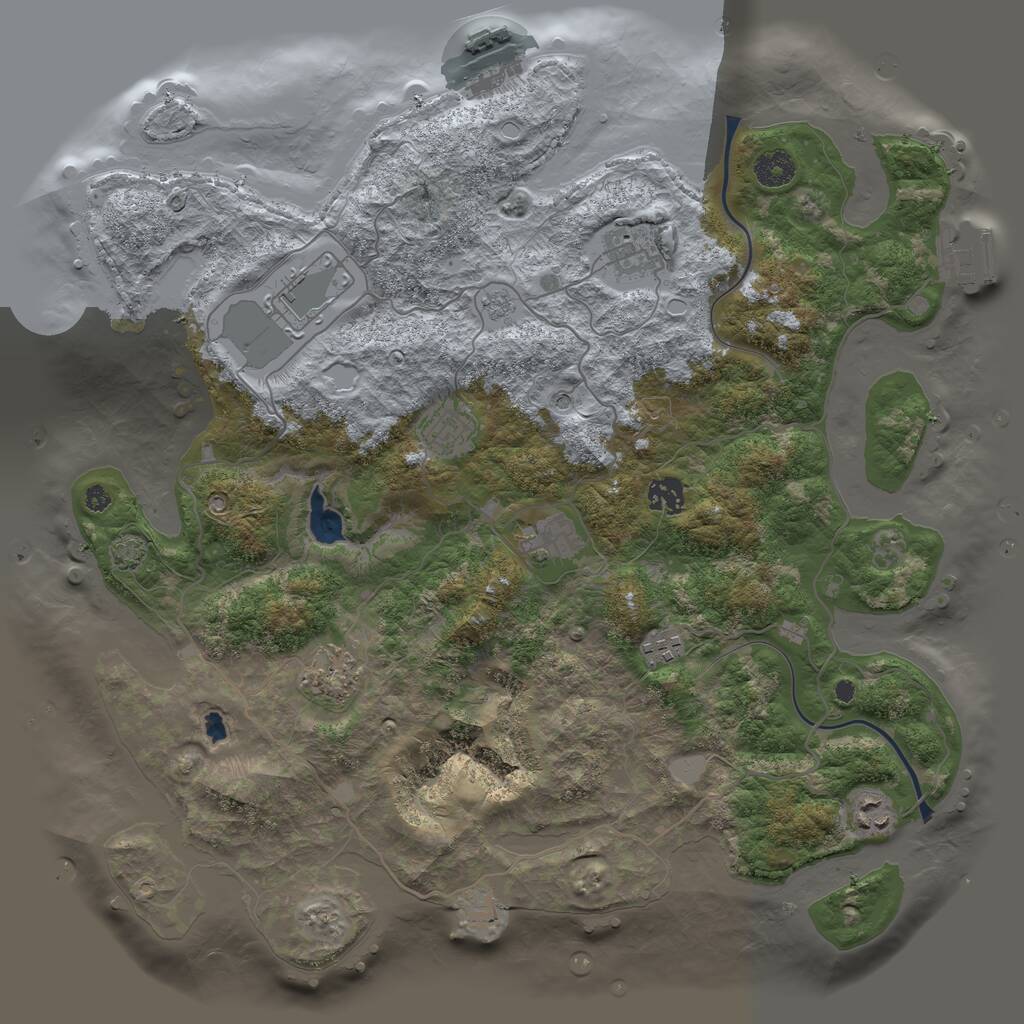 Rust Map: Procedural Map, Size: 4000, Seed: 835598783, 14 Monuments