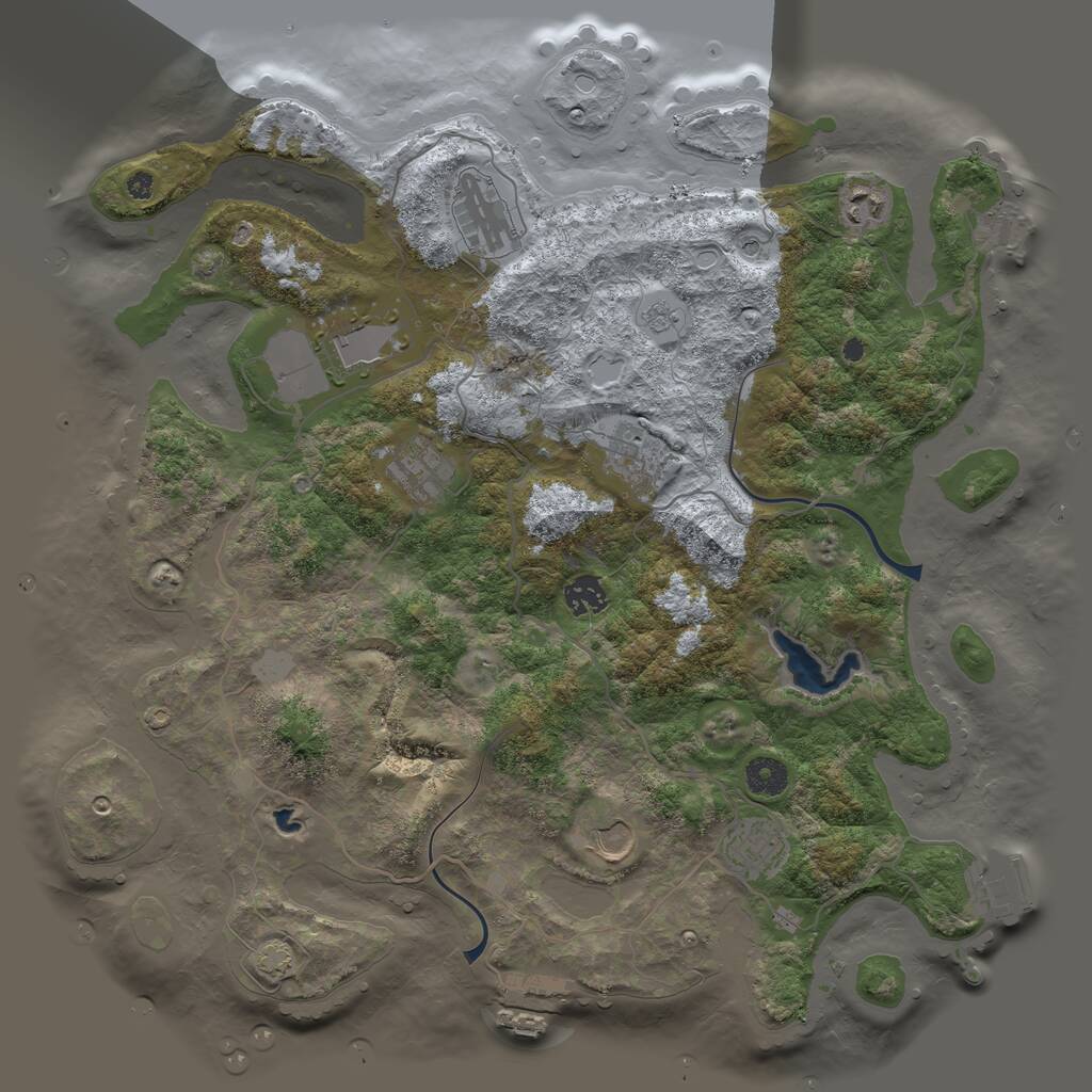 Rust Map: Procedural Map, Size: 4000, Seed: 919012633, 14 Monuments