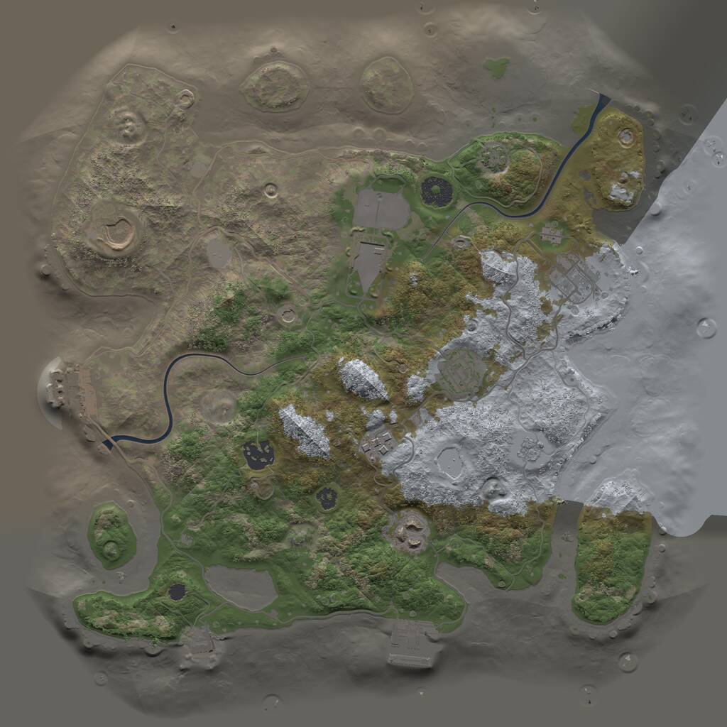 Rust Map: Procedural Map, Size: 3500, Seed: 735757, 13 Monuments