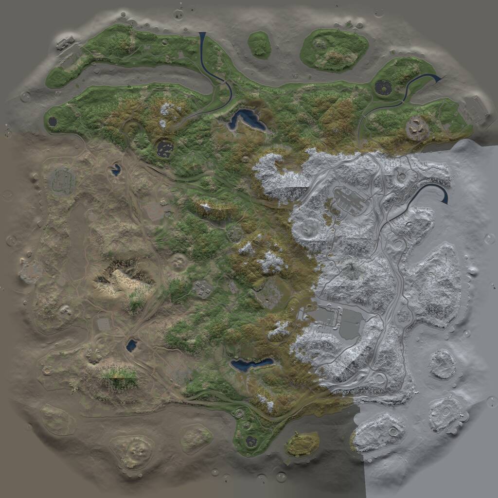 Rust Map: Procedural Map, Size: 4500, Seed: 1841432007, 15 Monuments