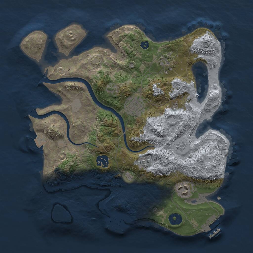 Rust Map: Procedural Map, Size: 3000, Seed: 1599455106, 11 Monuments