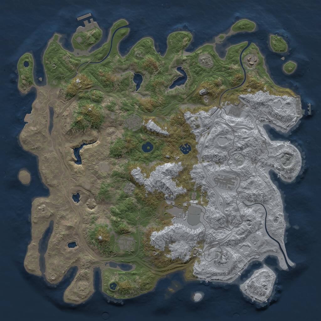 Rust Map: Procedural Map, Size: 4500, Seed: 1312684693, 15 Monuments