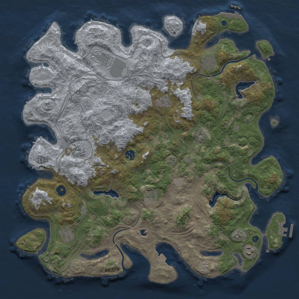 Rust Map: Procedural Map, Size: 4500, Seed: 415858413, 15 Monuments