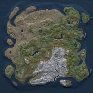 Thumbnail Rust Map: Procedural Map, Size: 4500, Seed: 42240773, 17 Monuments